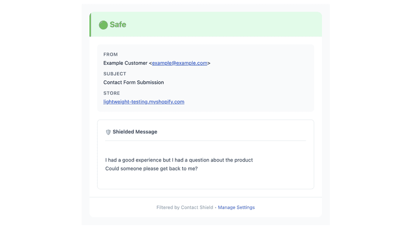 A safe contact form submission example