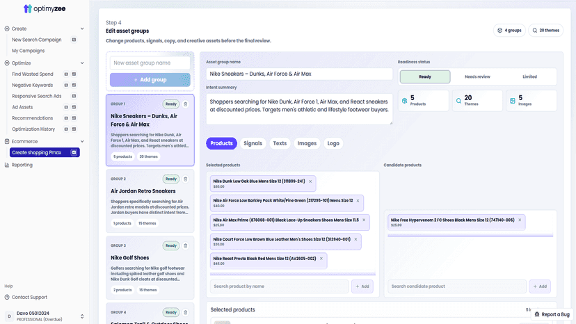 Asset Groups Creation