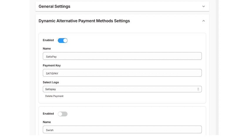 Payment Method Configuration