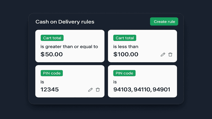CashShield COD rules dashboard overview