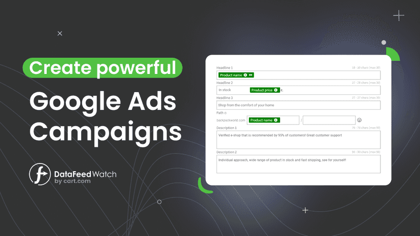 Automated data feed driven Google Text Ads campaigns