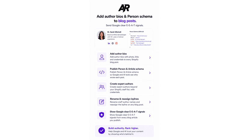 Author Bios & Schema & More - Mobile Preview from AuthorRank