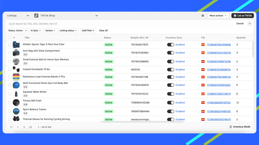 Product Listings in M2E TikTok Shop Importer