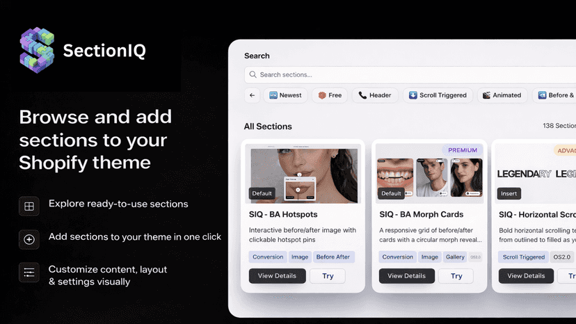 A section library for Shopify themes