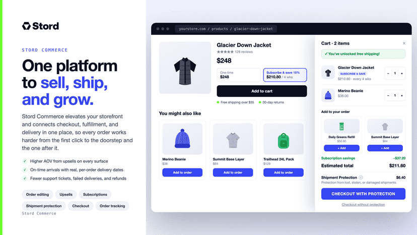 Stord Commerce: one platform to sell, ship, and grow