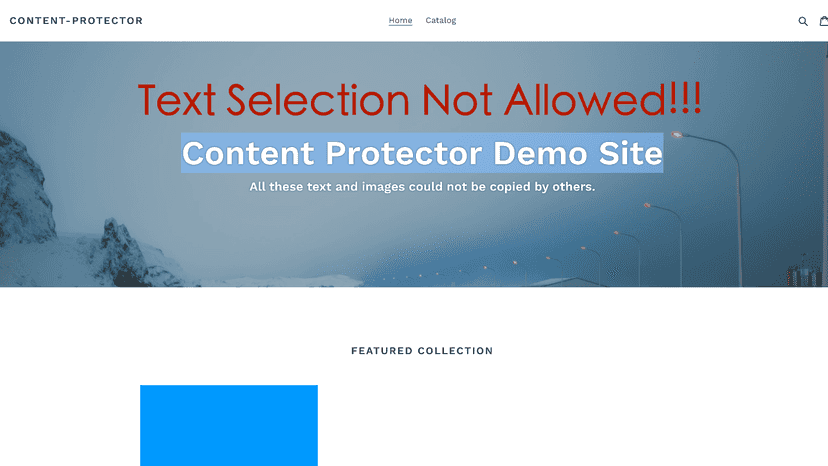 disable text selection