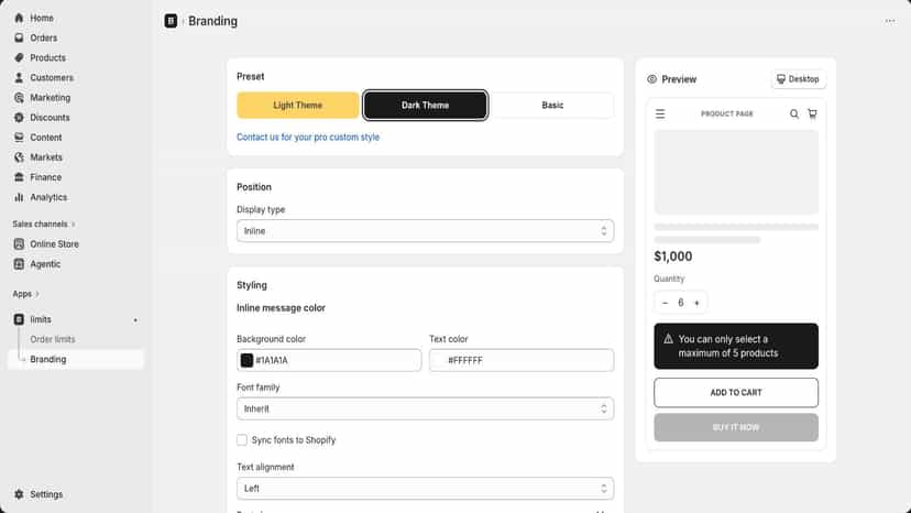 Branding theme