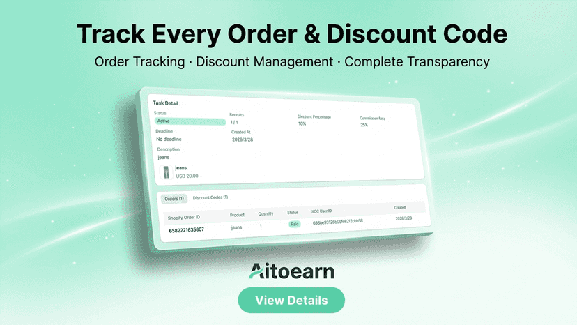 Track Every Order & Discount Code