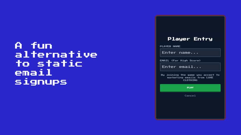 Fun alternative to static email signups