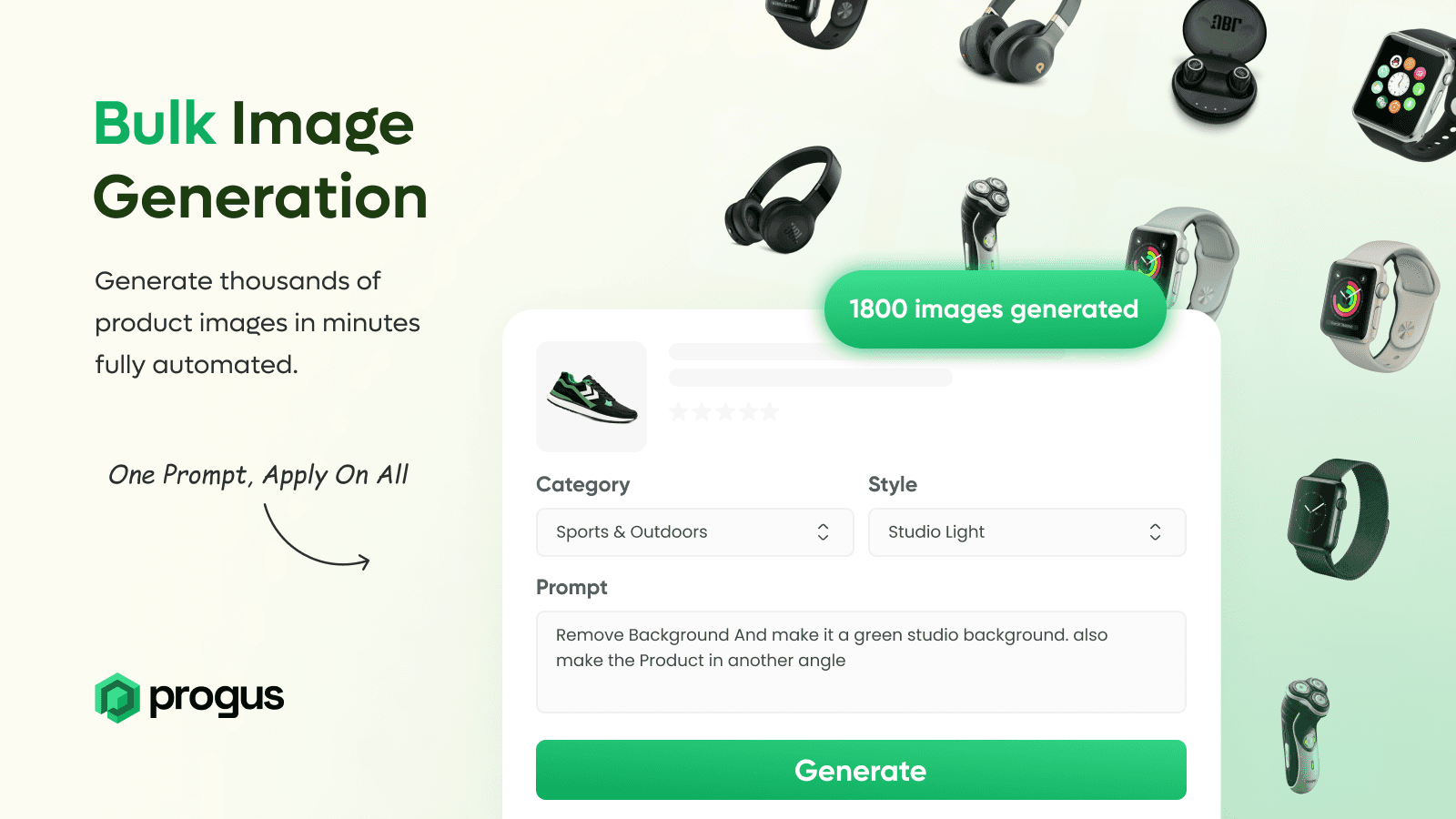 Progus AI Studio - bulk generation