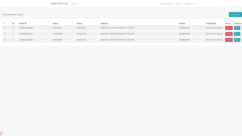 after authorized, shopify store order will be stored in database