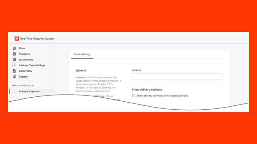 Real Time Shipping Quotes for Shopify Quote Settings