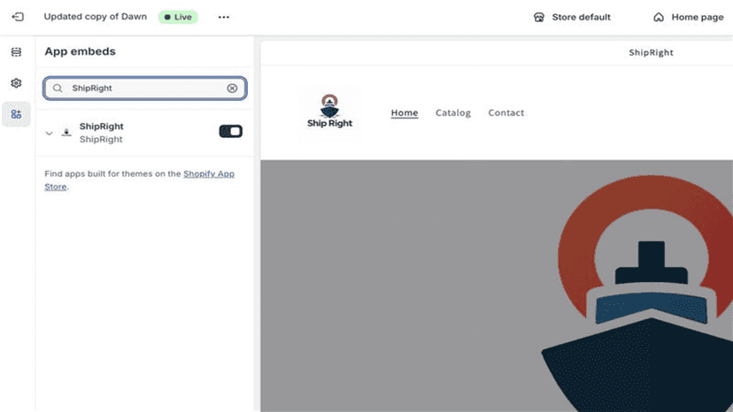 Enable app embed