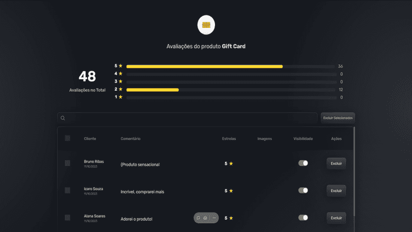 App's review management section