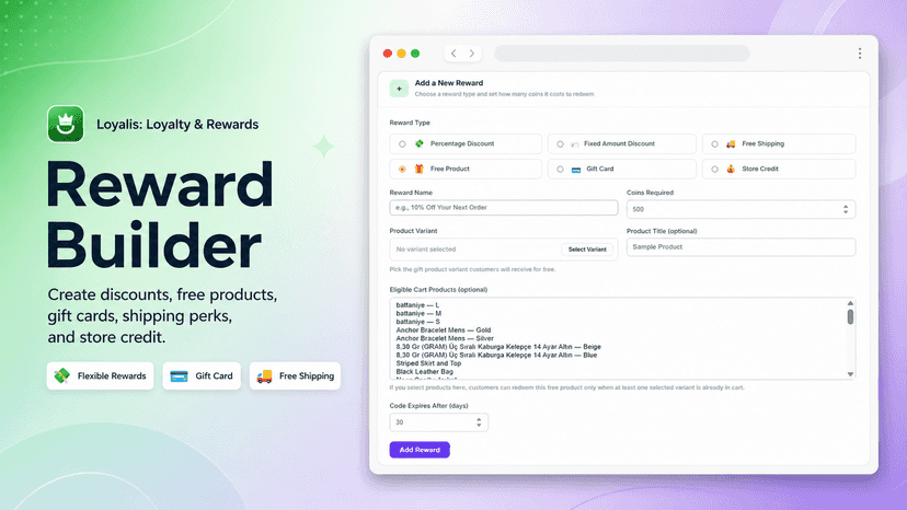 Cart loyalty panel showing balance and redeemable rewards
