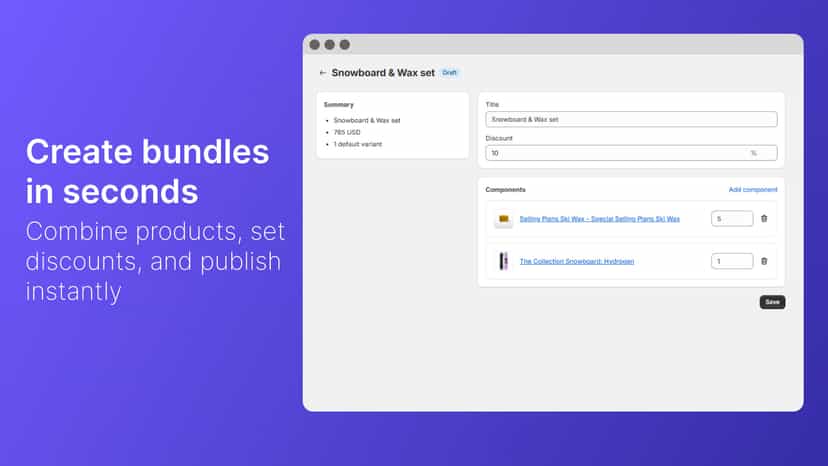 Create bundle page
