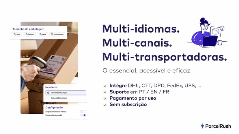 Plataforma multi-transportadora para todos os volumes