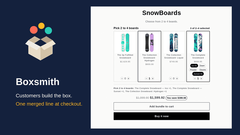 Customer building a mix-and-match bundle with savings shown