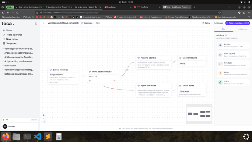 our routines workflows page