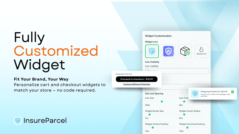 Custom cart widgets by Insure Parcel Shipping App