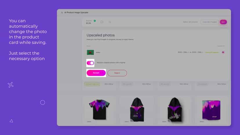 You can automatically change the photo in the product card.