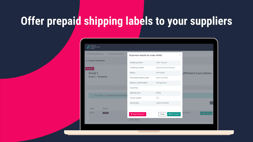 Offer prepaid shipping labels to your suppliers