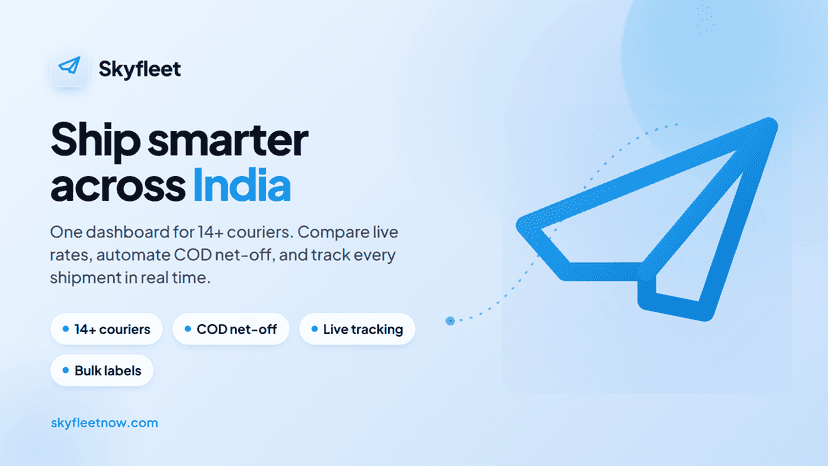"Ship smarter across India." One dashboard,14+couriers, Tracking