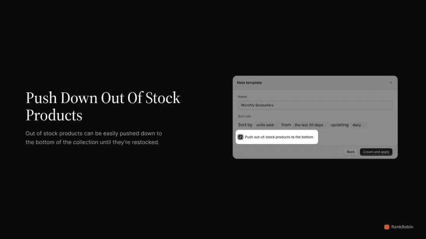 Push Down Out Of Stock Products
