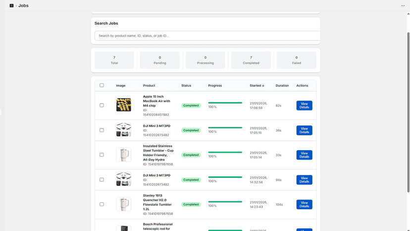 Job page
