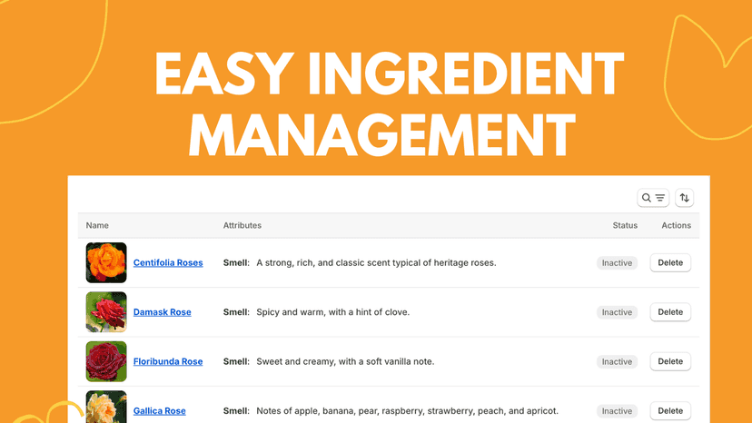 Manage all ingredients from the app