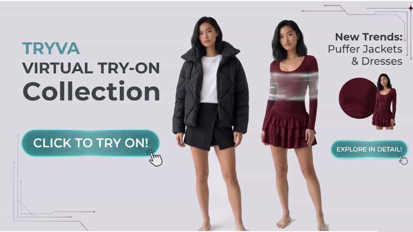 AI virtual try-on showing customer wearing clothes before buying