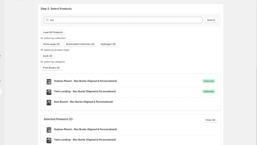Step 2. Select or search for products to add the image to.