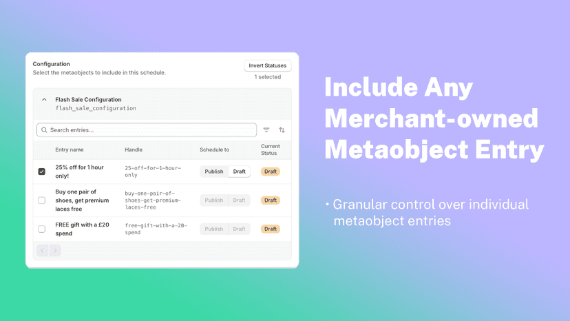 Include any merchant-owned metaobject entry