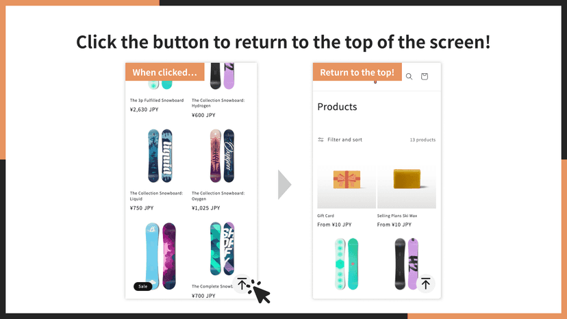 Click the button to return to the top of the screen!