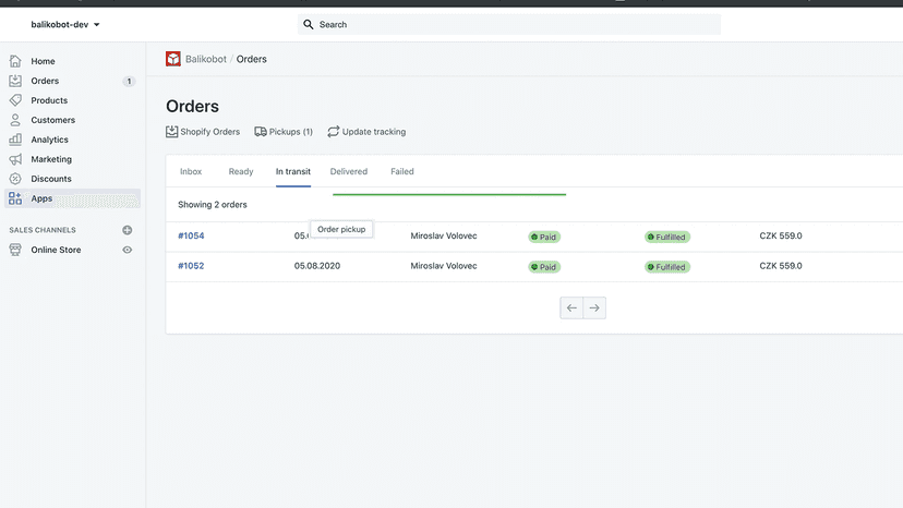 You can manage pickups straight in Shopify