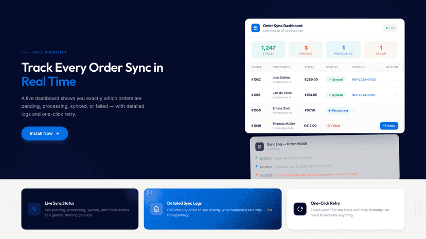 Track every order sync