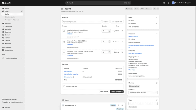 Seamlessly export offline orders to draft order