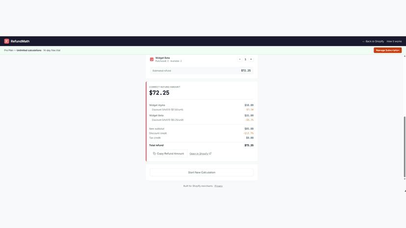 Loading an order by ID to calculate partial refund