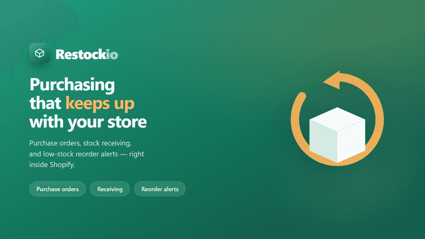 Restockio — purchase orders, receiving, and reorder alerts