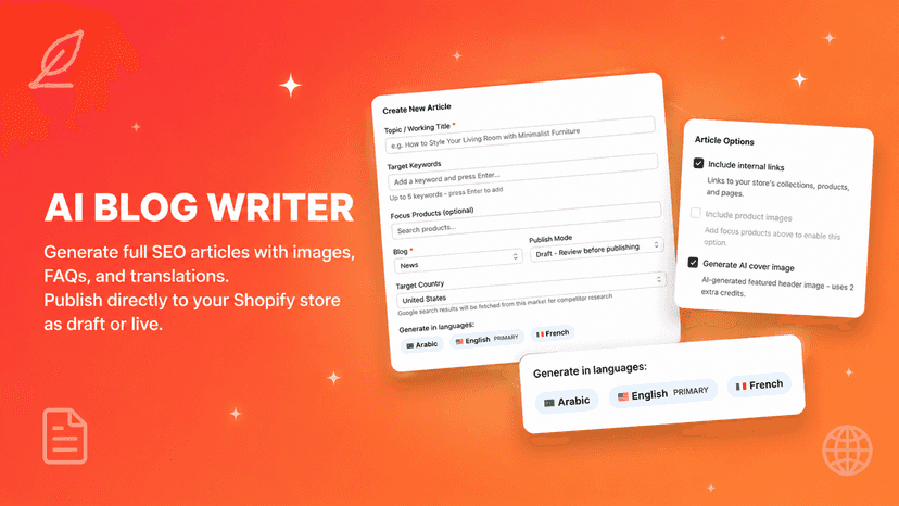 AI blog writer with article form and translations