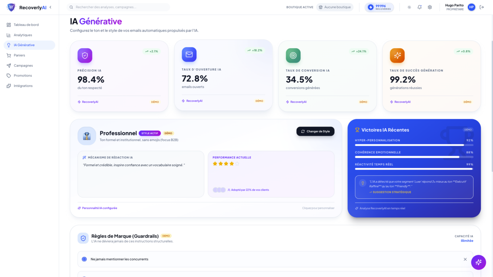 IA configuration Page