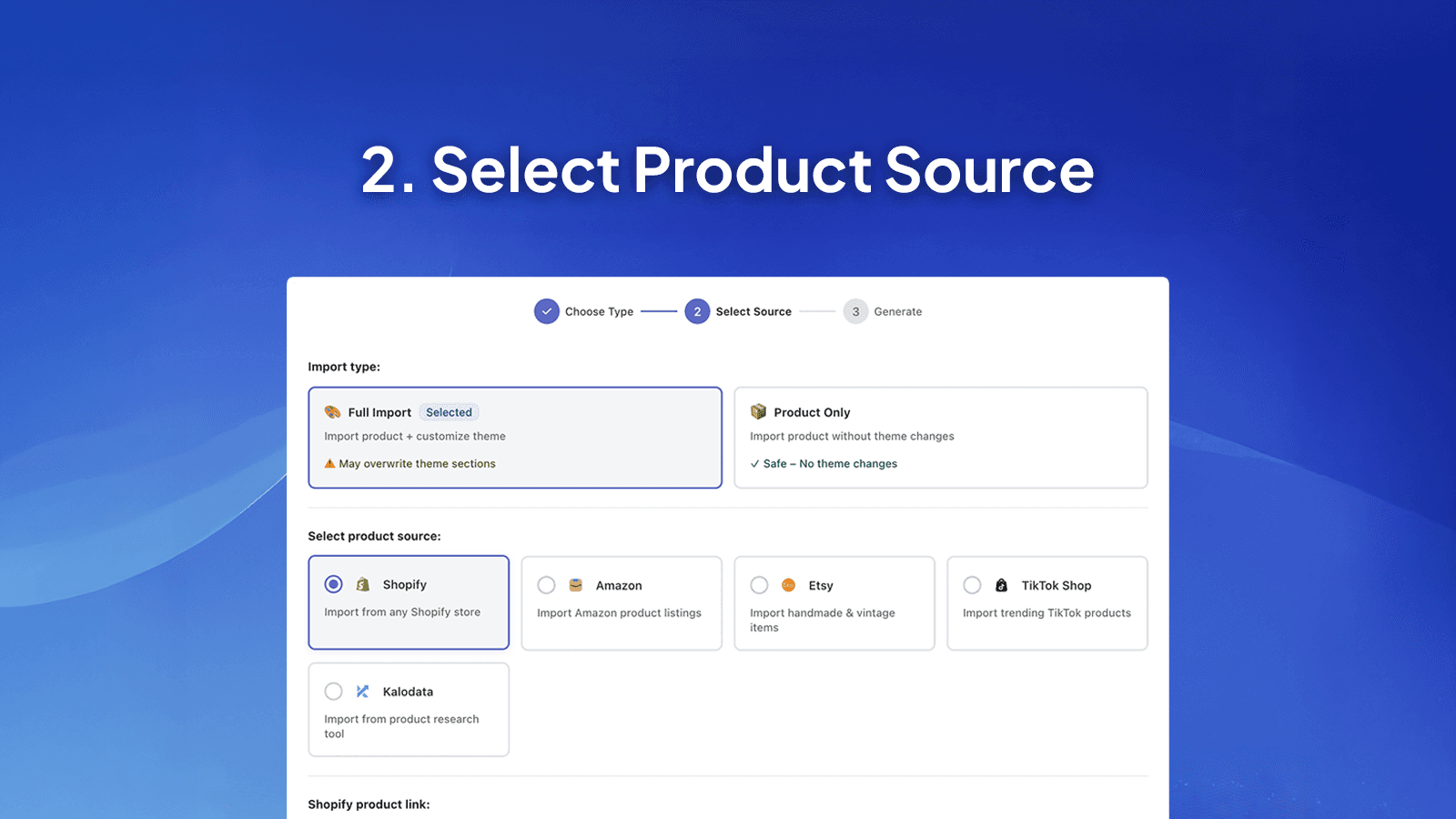 Select Your Product Source