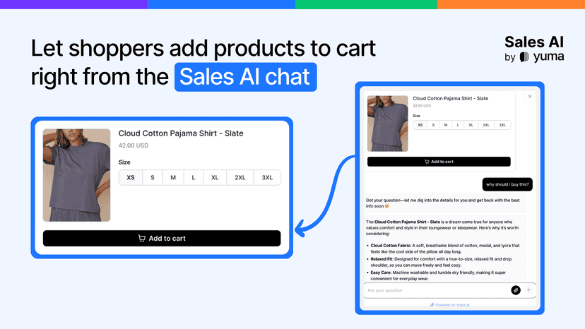 Shoppers can add items to cart directly in Sales AI chat