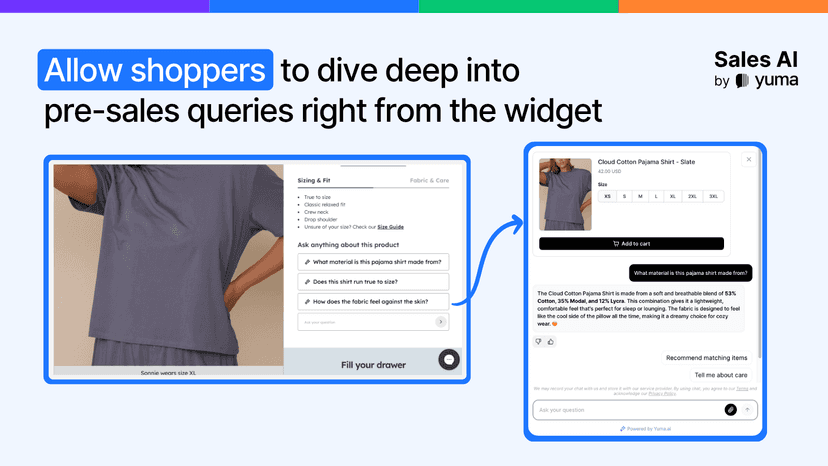 Let shoppers explore pre‑sales questions within the widget