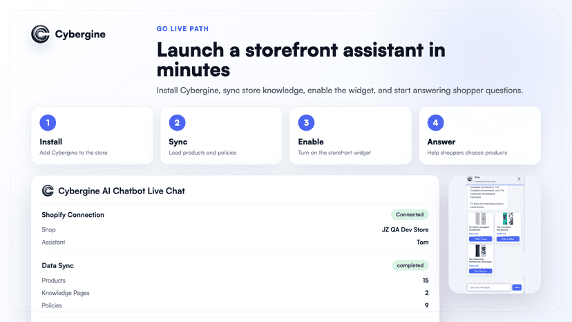 Launch an AI storefront assistant in minutes