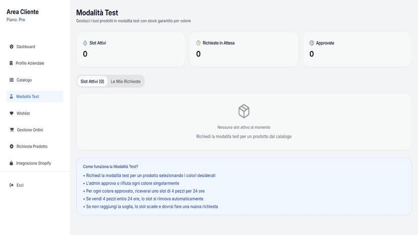 Modalità Test