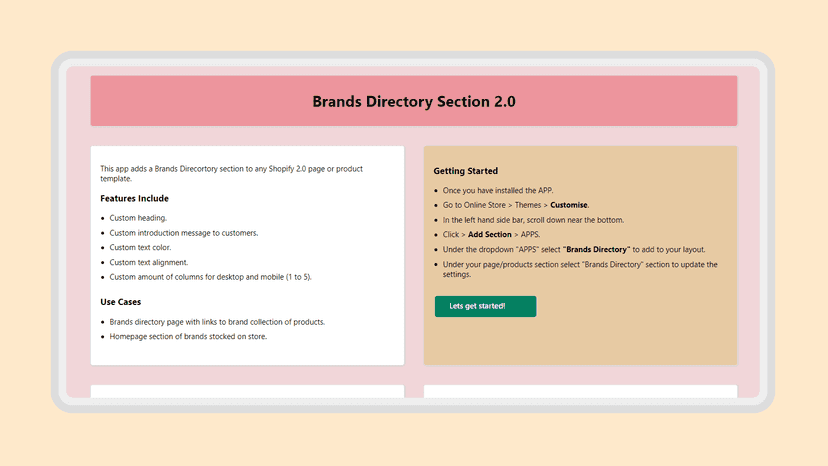 App's admin interface 1