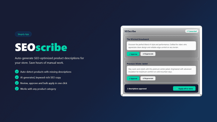 SEOscribe — generate and approve SEO descriptions