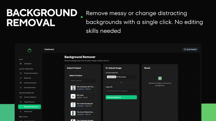 Effortlessly Remove Backgrounds to Optimize Product Images
