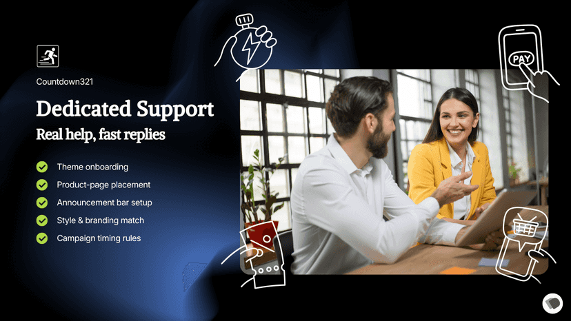 Dedicated support screen with onboarding and setup help